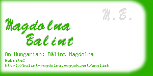 magdolna balint business card